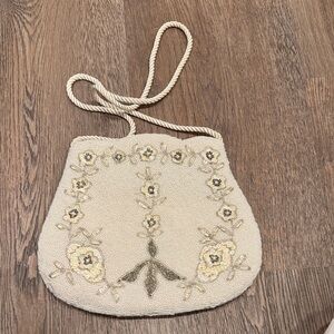 Elegant Cream Embroidered Women's Bag